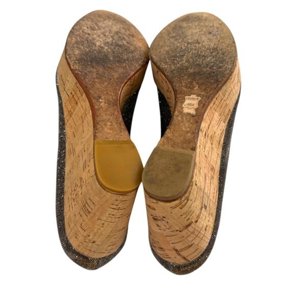 Stuart Weitzman Anna wedge heels iridescent metallic shimmer sz 8 - Picture 2 of 7